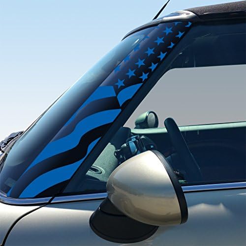 השתקפות אמנותית ארהב דגל דגל דגל ויניל מדבקות עבור Gen Mini Cooper R55 R56 R57 - סט של 2 - בחר צבע - [Azure Blue]